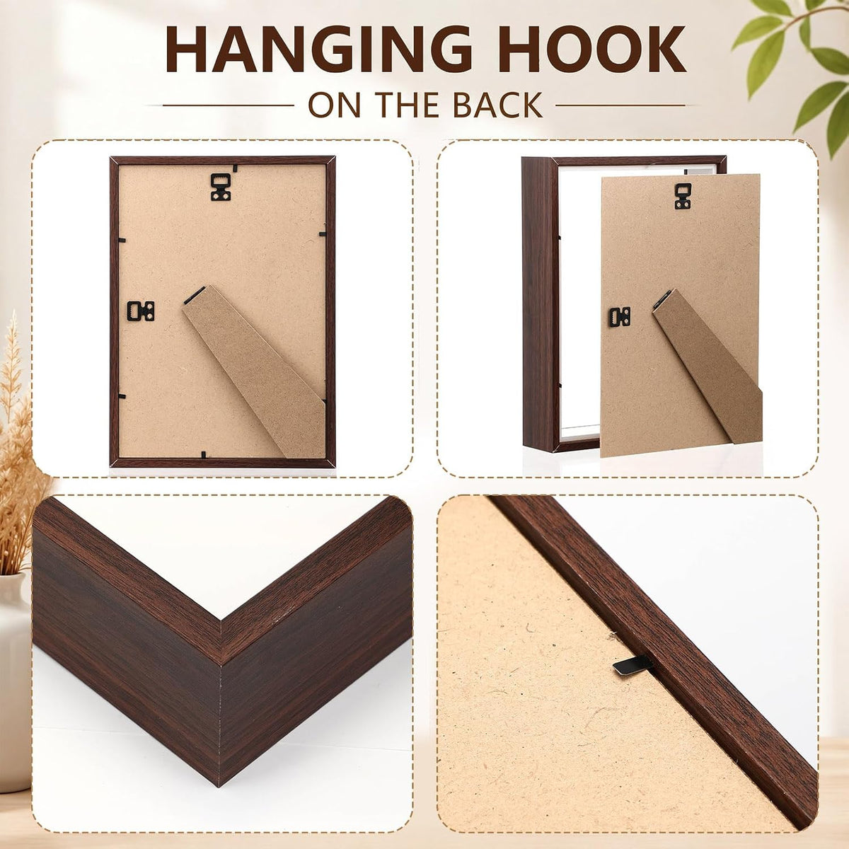 4 Pack 10x12 Shadow Box Frame, Walnut Display Case with Felt Back