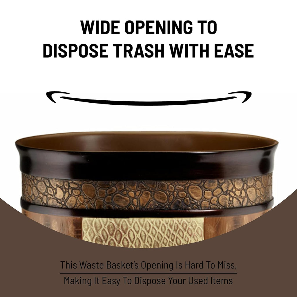 Zahari Home Decorative Trash Can for Bathroom, Office & Bedroom - 2.1 Gallons Stylish & Small Trash Can for Dorms, Desktop & Restroom - Chic Waste Basket for Compact Spaces, Zambia