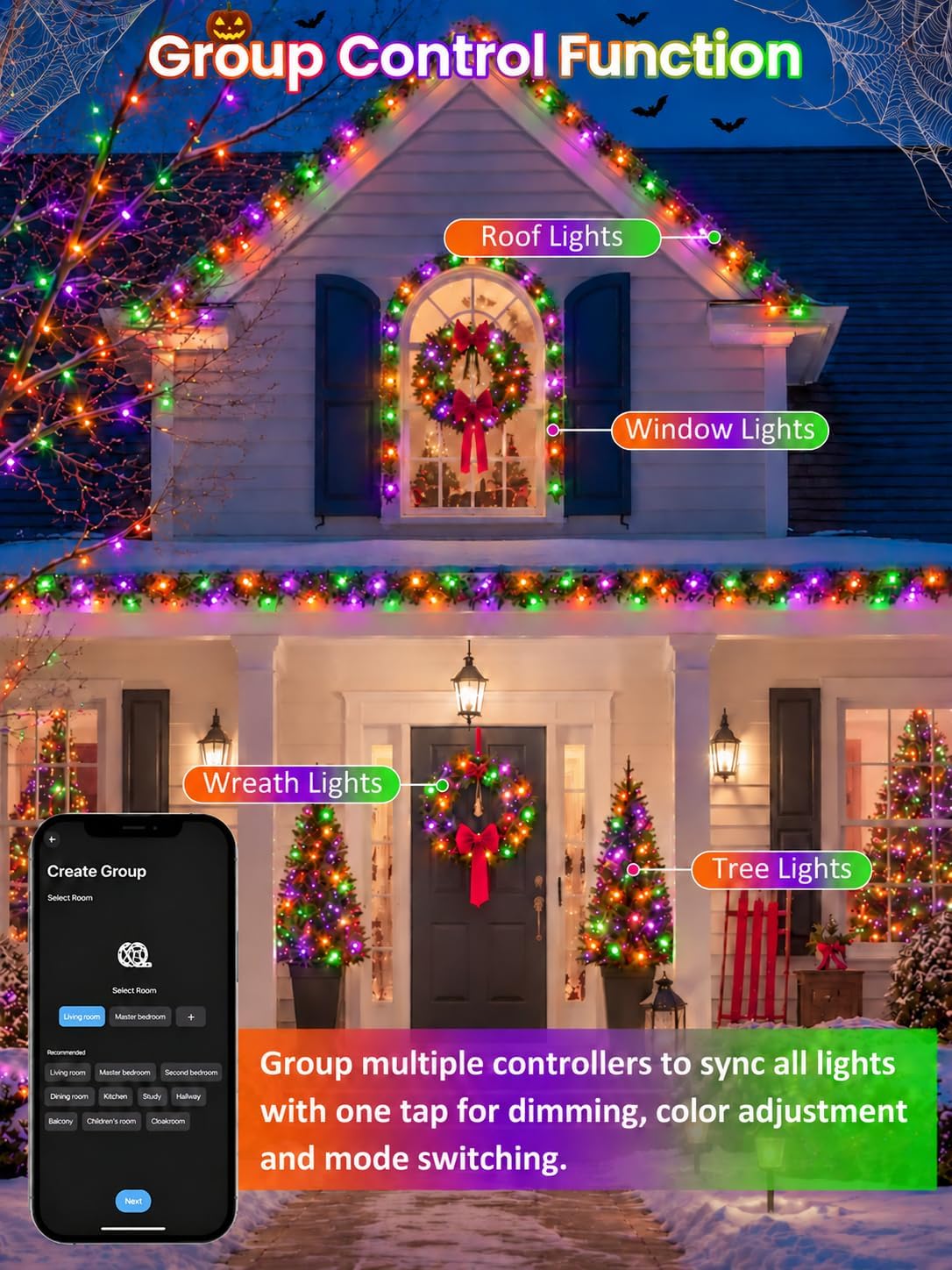 200 LED Smart Color Changing Halloween Fairy Lights App Control with Remote