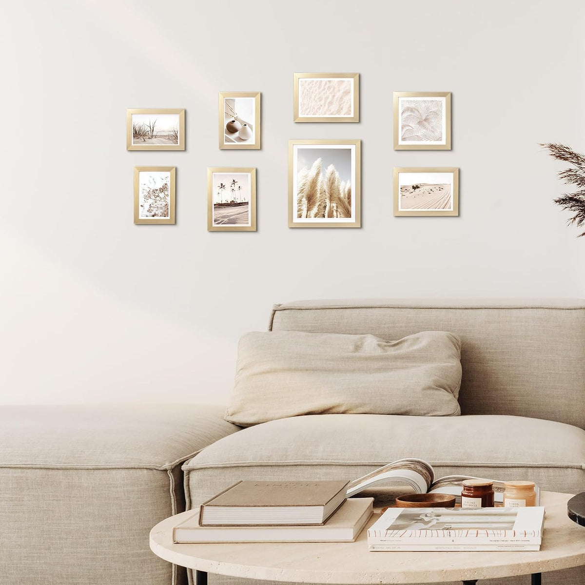 ArtbyHannah Gallery Wall Frame Set, 8 Pack Gold Picture Frames, Small