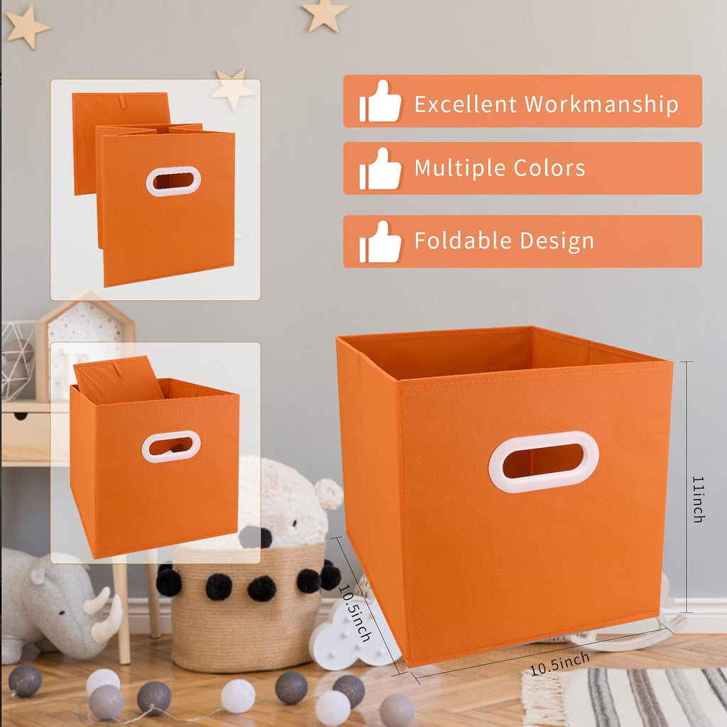 Lourome 11 inch Cube Storage Organizer, 6Color 6 Pack, with Handle