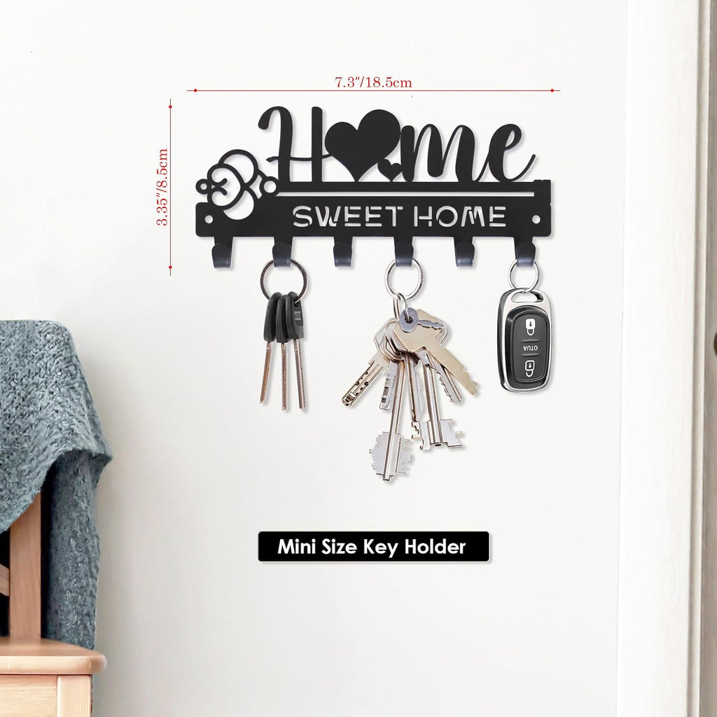 “Home Sweet Home”Key Holder wall Mount(Mini Size:7.3x3.35inches)