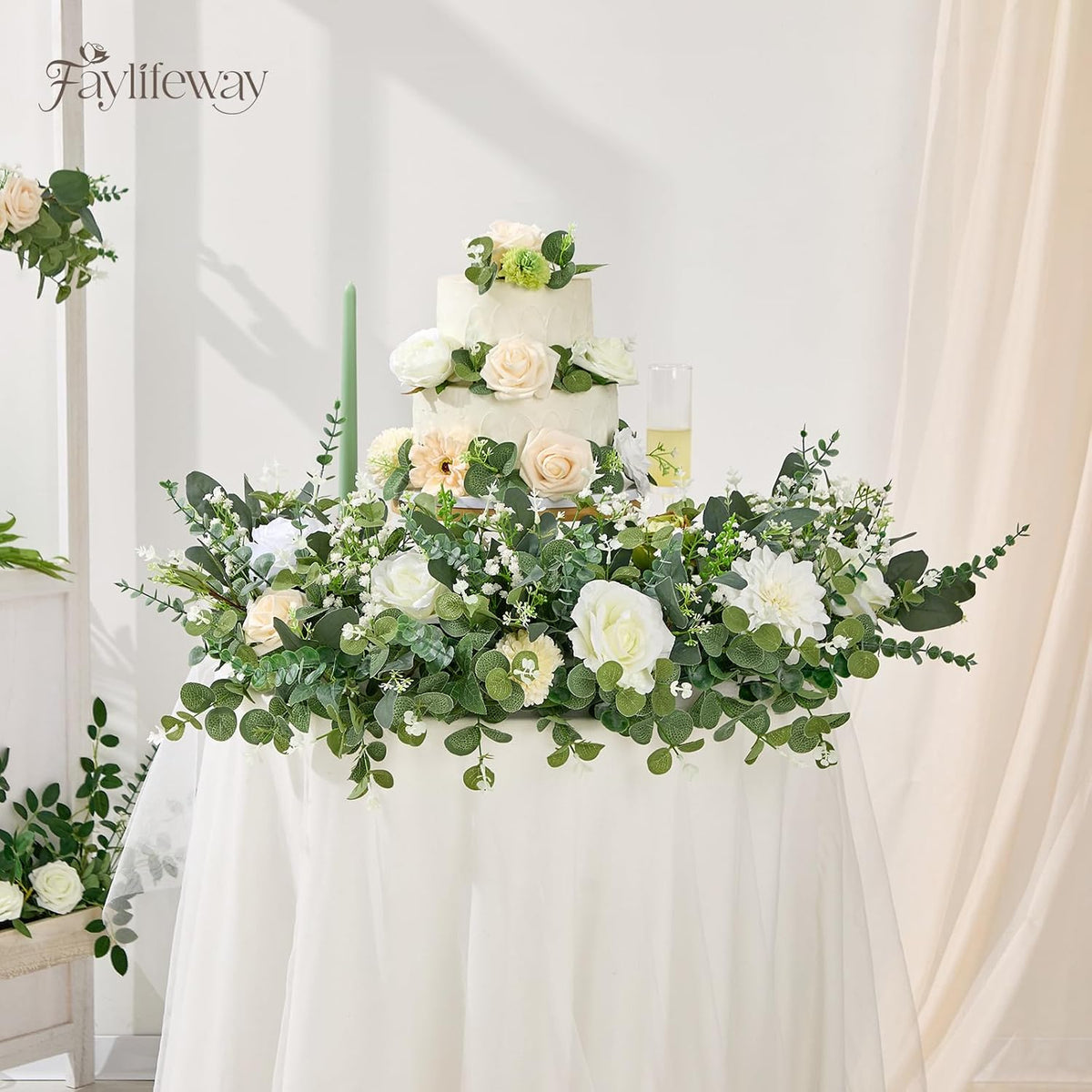 240 Pcs Artificial Eucalyptus & Baby Breath Greenery Stems