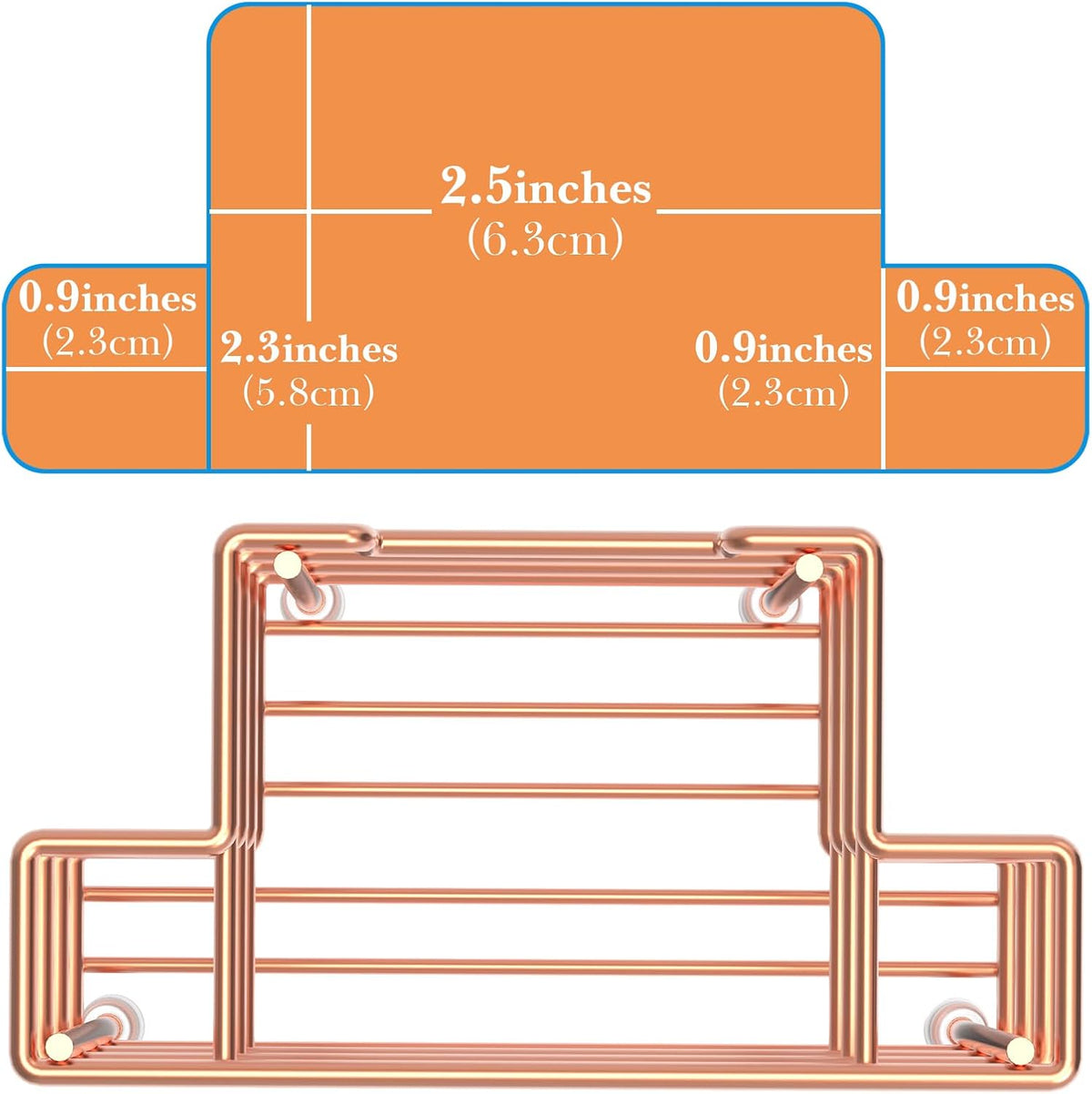 Linkidea Wall Mount/Countertop Toothbrush Holder for Shower, Stainless Steel Toothpaste Stand, 3 Slots Organizer Compatible with Colgate Extra Clean, Oral-B CrossAction (Rose Gold)