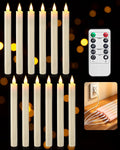 SURAIELEC Rechargeable Flameless Taper Candles with Remote, 12 Pack