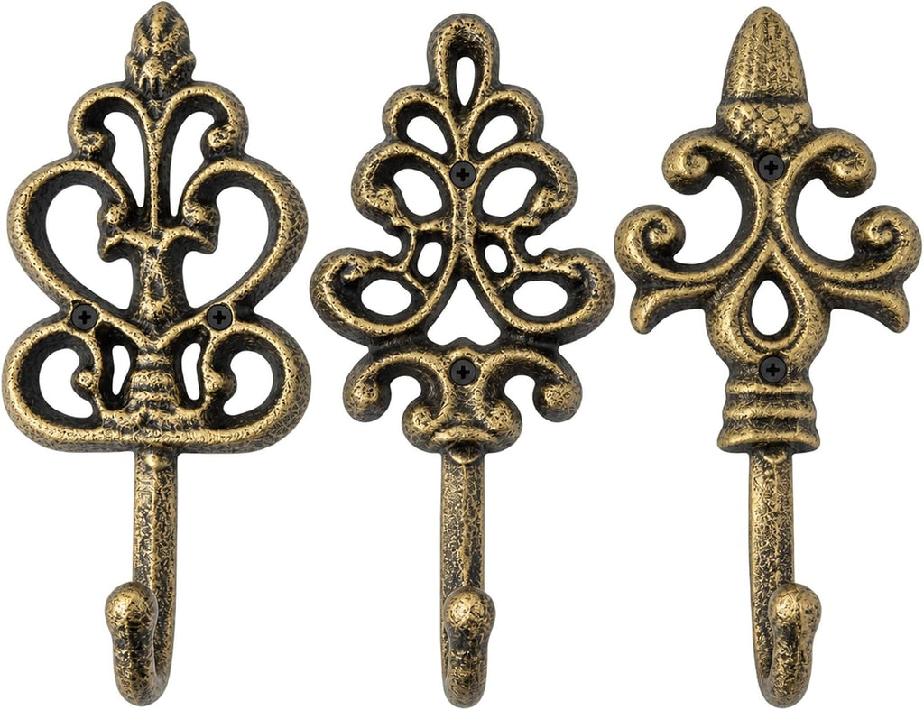 Comfify Gold and Black Cast Iron Wall Hooks