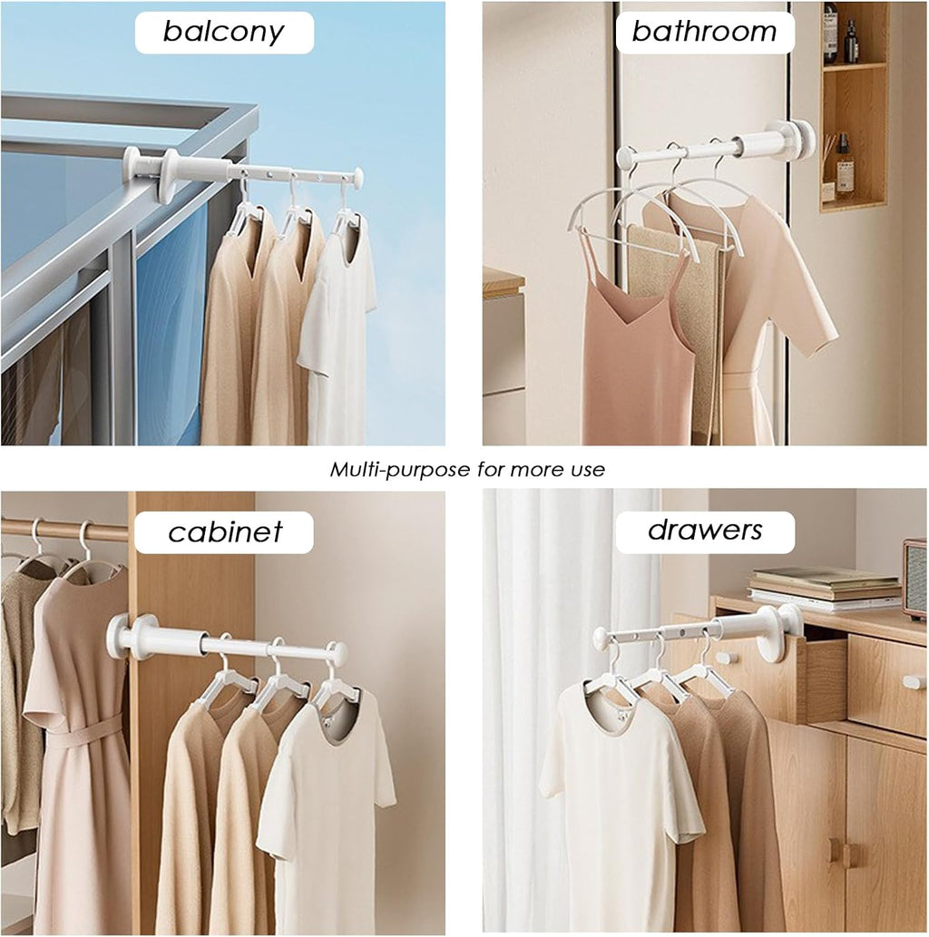 Portable Travel Clothes Drying Rack - Clamping Design- Retractable Rob - Anti-Scratch Silicon Pad - Enhance Stability - Suitable for Door, Drawer, Luggage Handle