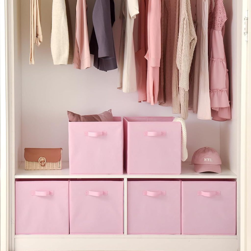 GRANNY SAYS 13x13 Cube Storage, Pink Storage Cube Organizer Bins, 6-Pack