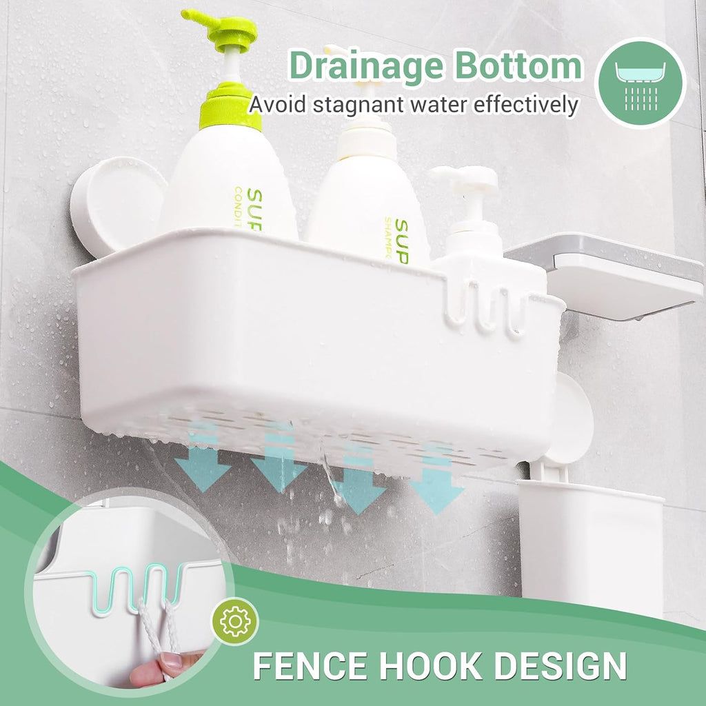LUXEAR Shower Caddy Suction Cup Shower Basket 3 Pack