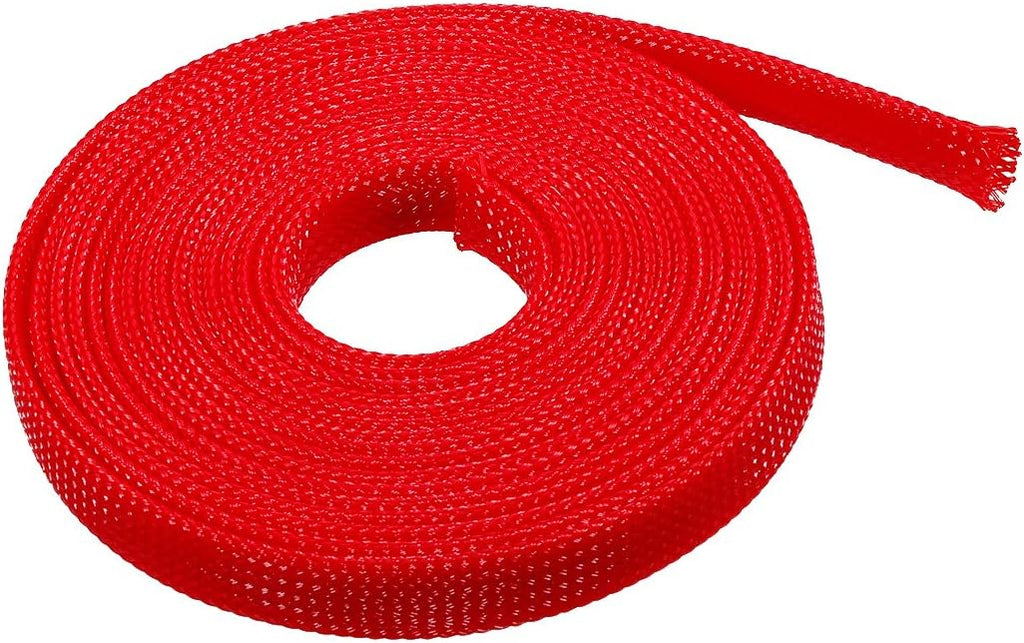uxcell Expandable Sleeving 3/8-inch 10ft Cable Sleeve Red