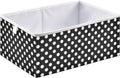 CaTaKu Polka Dots Cube Storage Bins for Organization, Rectangular Fabric Black and White Storage Cubes Storage Bins for Cube Organizer Foldable Storage Baskets for Shelves Living Room