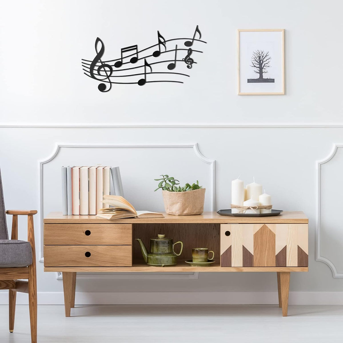 Zhengmy Metal Music Note Wall Art Decor Black Musical Note Wall Art Sign