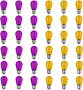 GvvooHome 36 Pack S14 Orange and Purple Light Bulbs for String Lights