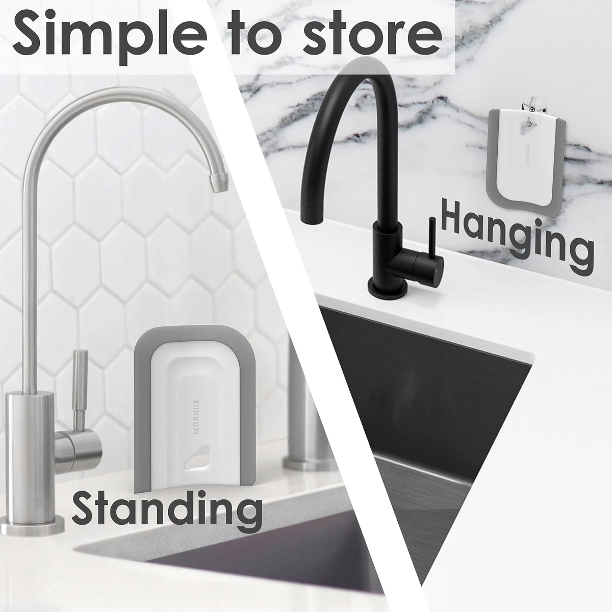 Curved Small Squeegee. Kitchen Sink Squeegee for Sinks, Countertops and Dishes. Multi-Purpose, for Vanity Tops, Bathroom Mirrors, Car Windows and Side Mirrors. 1 Pack