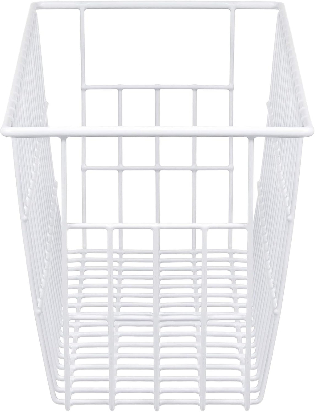 iPEGTOP Freezer Baskets, Set of 4 Farmhouse Metal Wire Basket Freezer Storage Wire Baskets Organizer Wire Storage Basket for Kitchen Pantry Organizer Bins (White)