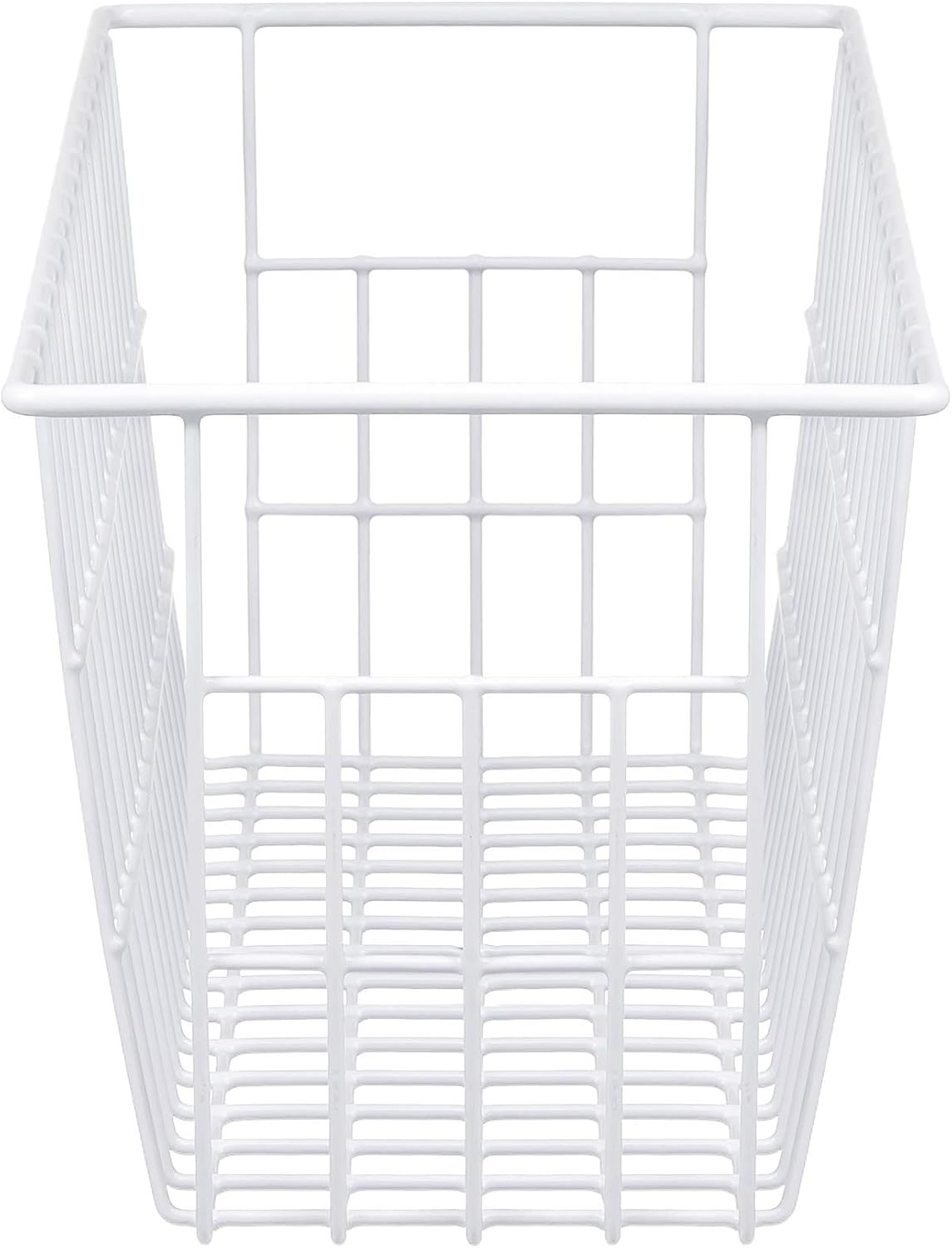 iPEGTOP Freezer Baskets, Set of 4 Farmhouse Metal Wire Basket Freezer Storage Wire Baskets Organizer Wire Storage Basket for Kitchen Pantry Organizer Bins (White)