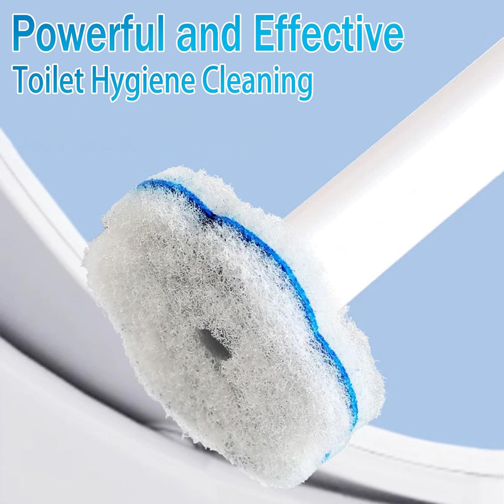 Disposable Toilet Brush and Holder Set with 48 Toilet Cleaner Refills，Toilet Bowl Brush Kit with Refill Pads Disposable Toilet Cleaning System for Toilet Bowl，Bathtub，Bathroom - White