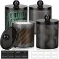 4 Pack Acrylic Qtip Holder Dispenser for Cotton Swabs, Balls, Floss Picks