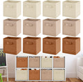 Yinder 4 Pcs Cube Storage Bin Brown 10.5''x10.5''x11'' Storage Cubes