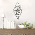 DUOOLN Metal Rose Wall Decor Art, Abstract Floral Hanging Sculpture Sign