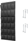 Over The Door Shoe Organizer with 24 Large Breathable Mesh Pockets Sturdy Closet Door Shoe Storage Holder Hanging SimpleHouseware Men Women Kids Shoe Holder for Rack (Black)