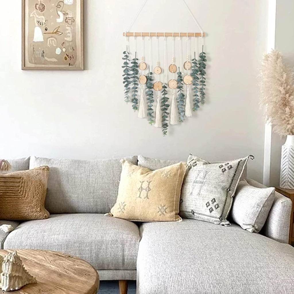 Artificial Eucalyptus Wall Hanging Faux Greenery Chic Wall Art Home Decor
