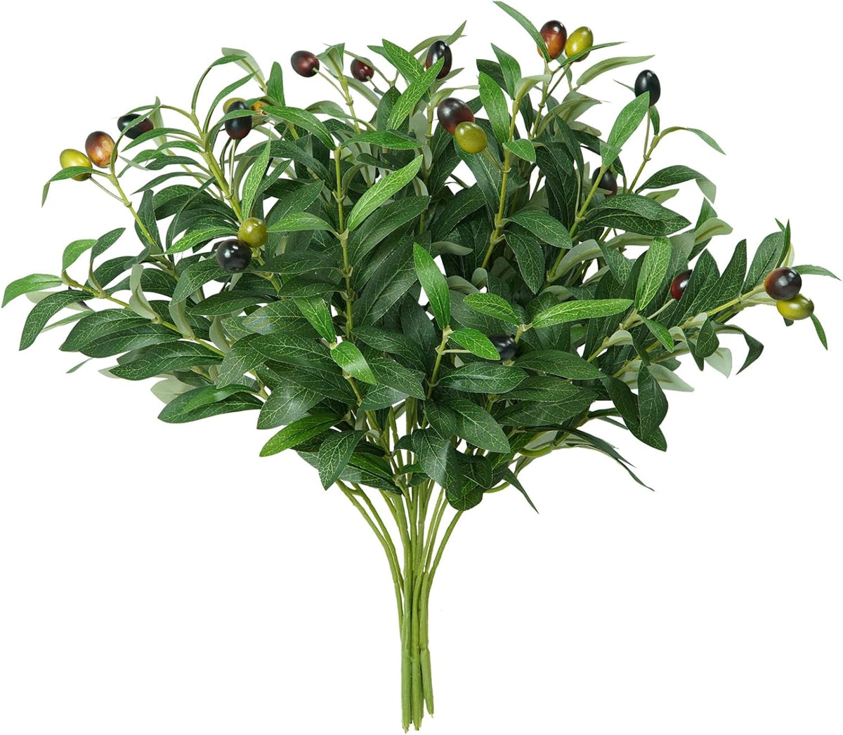 Faux Olive Branches, 18''Artificial Olive Stems,Perfect Greenery for Vase,Greenery for Centerpieces,Coffee Table,Home Decoration for Dining Room & Living Room,6pcs