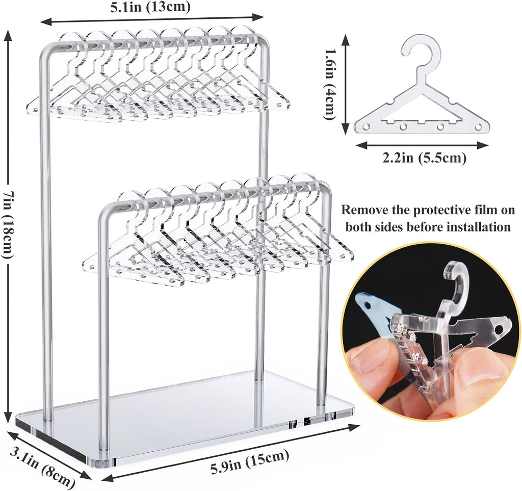 NiHome 2-Tier Earring Holder Organizer, 48 Pairs Acrylic Display, Clear