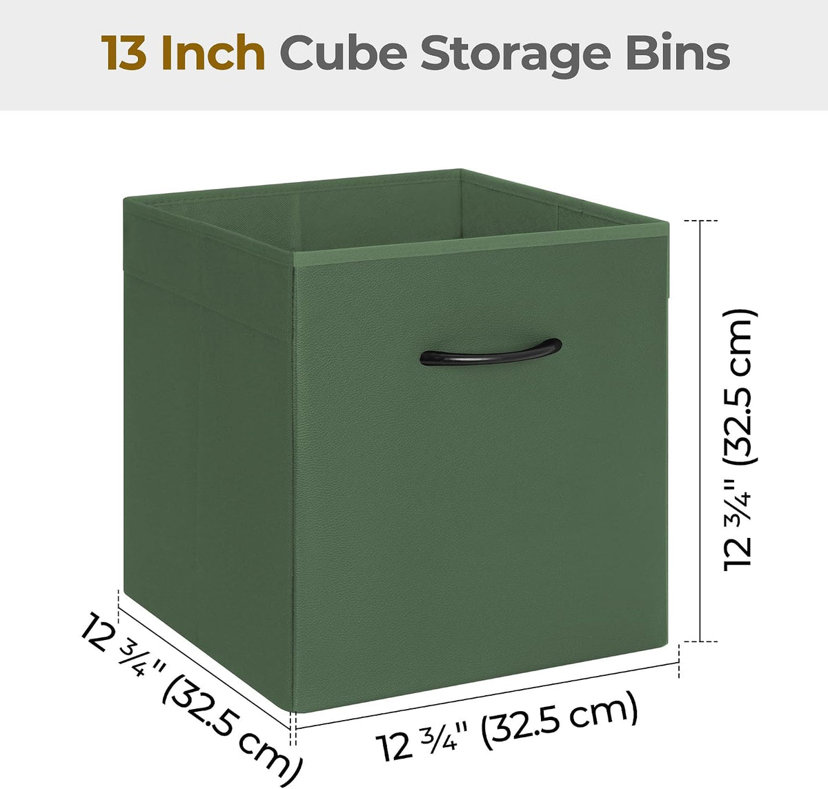 StorageWorks 13x13 Storage Cubes, Cube Organizer Bins, Green, 4-Pack