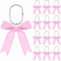 MorningRo 12 Pcs Light Pink Bow Cute Shower Curtain Hooks Bow Knot Hooks