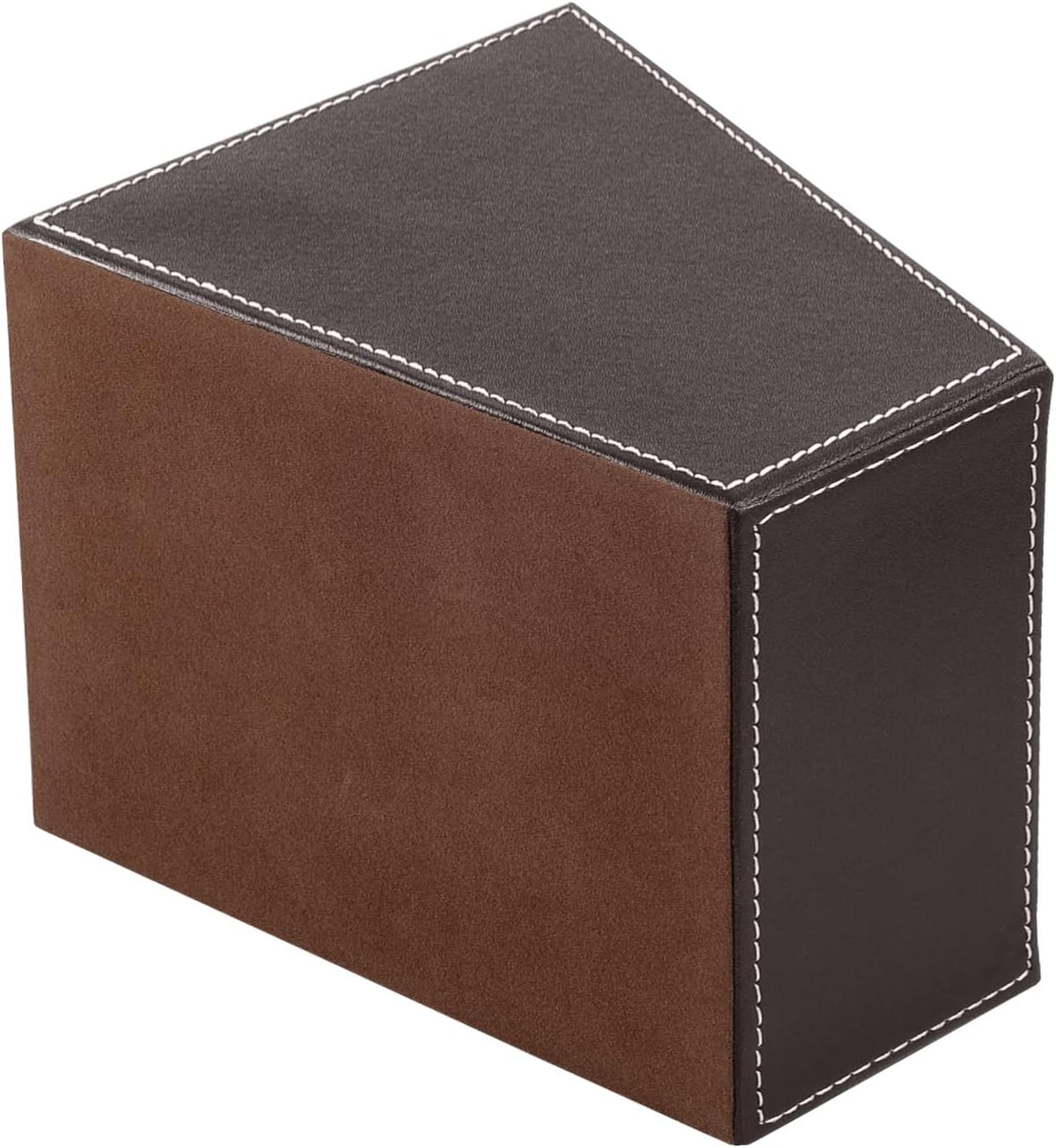TV Remote Control Organizer/Caddy with 3 Compartments,PU Leather Remote Holder Bedside Table Top, Storage Box, Mobile Phone and Media Accessory Storage,Desk Organizers(brown)