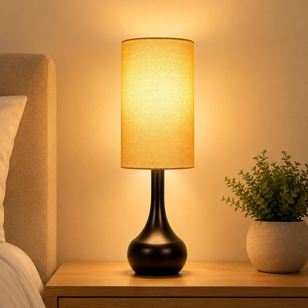 17" Skinny Touch Lamp for Nightstand,3-Way Dimmable Bedside Lamp