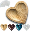 Heart Prayer Bowl Wooden, Handcrafted with 24 Cards, Prayer Dough Bowl Religious/Christmas/Easter/Thanksgiving Day Gifts
