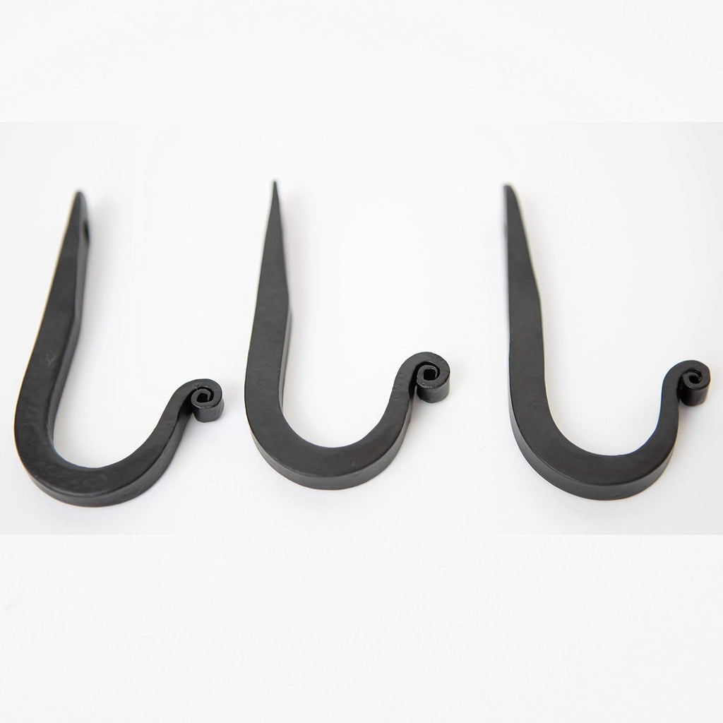 Decorative Wrought Iron Wall Hooks, Heavy Duty, Set of 3