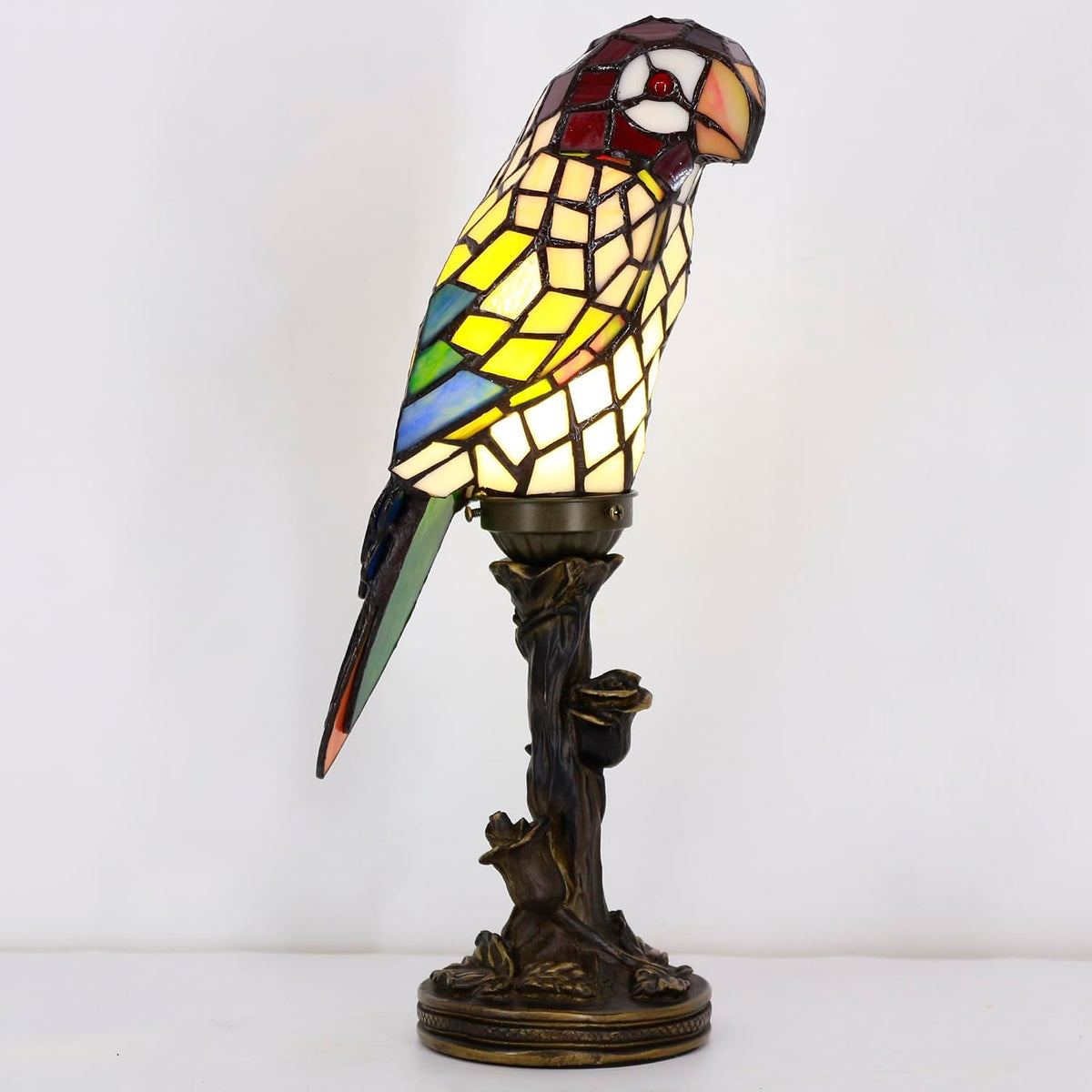 Small Tiffany Lamp Parrot Table Lamp Stained Glass Accent Lamp