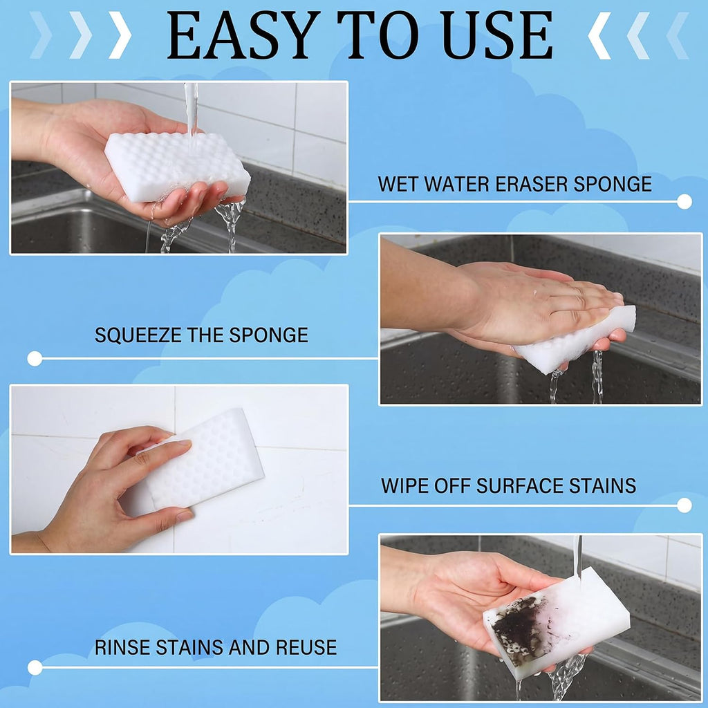 Sosation 400 Pack Magic Sponge Erasers, 2X Density Melamine Sponge Bulk