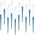 Boao 30 Pcs Christmas Plastic Icicle, Peacock Blue, 5.12 Inch
