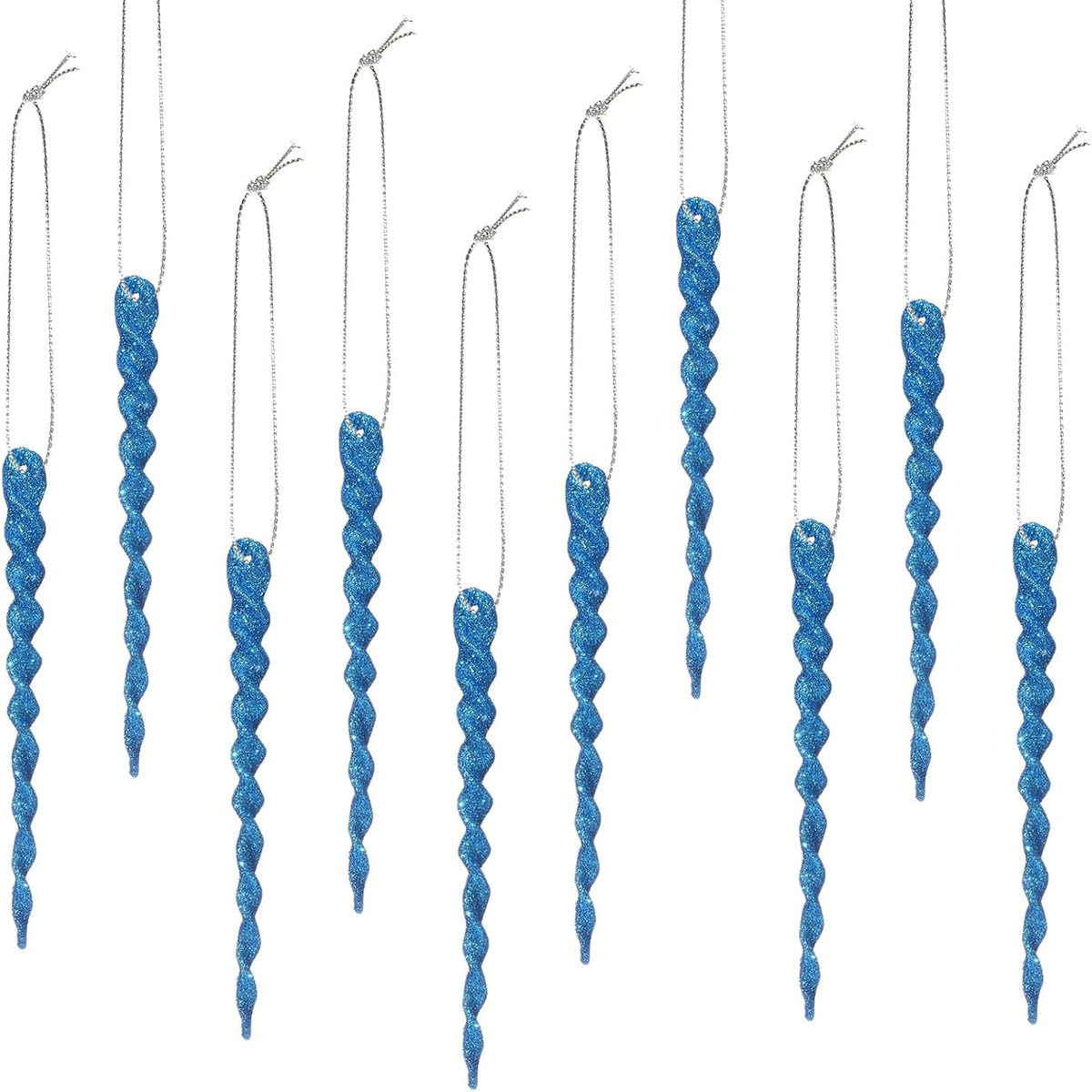 Boao 30 Pcs Christmas Plastic Icicle, Peacock Blue, 5.12 Inch
