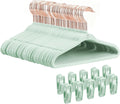 Baby Hangers, Newborn Hangers with Clips, 11 Inch, Green, 50 Pack