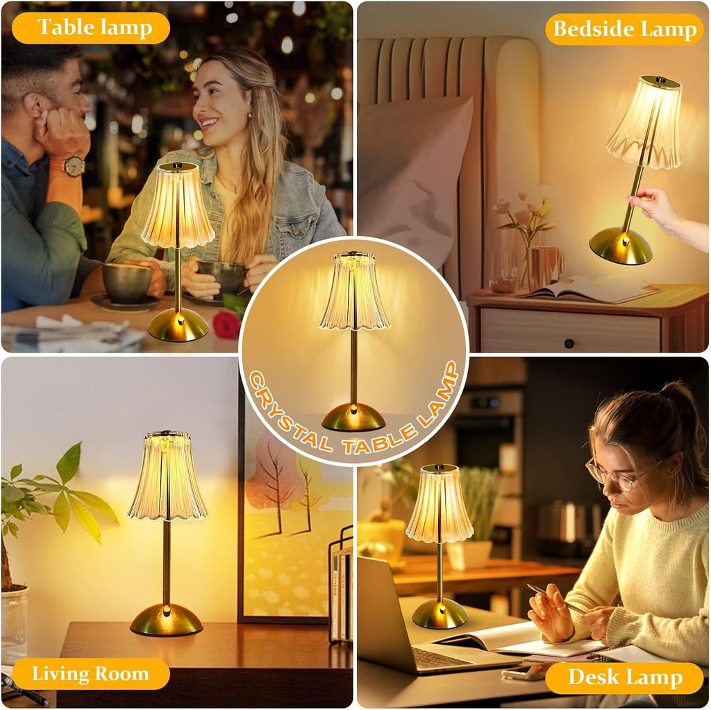 Cordless Table Lamp Rechargeable Desk Lamp for Nightstand,Bedside,Kitchen,Living Room High Capacity Battery Powered-2600mAh