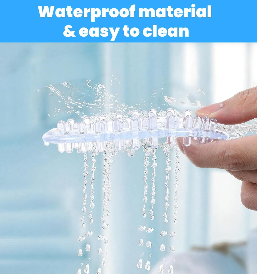 2Pcs Silicone Soap Holder, Simplicity Clear Oval Soap Dish for Shower