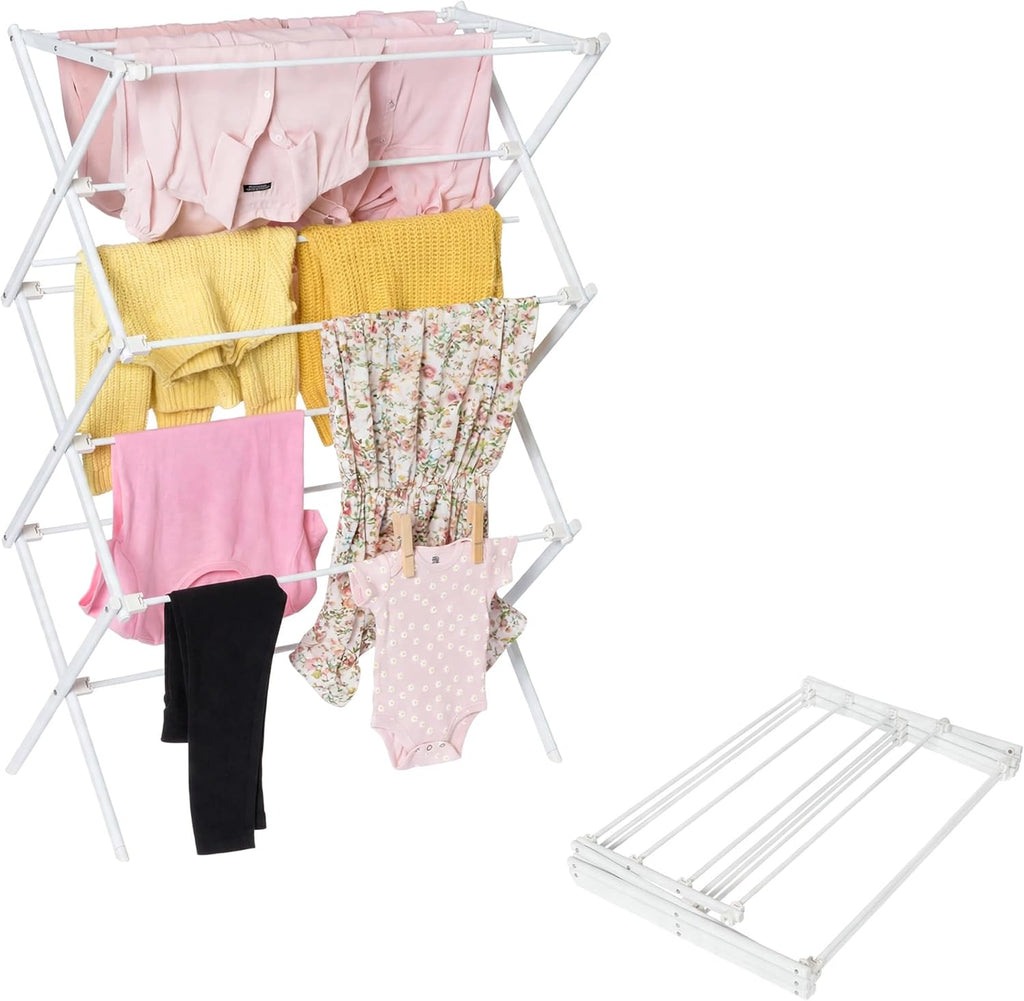 Honey-Can-Do 6-Tier Collapsible Clothes Drying Rack, 30", No Assembly, Grey