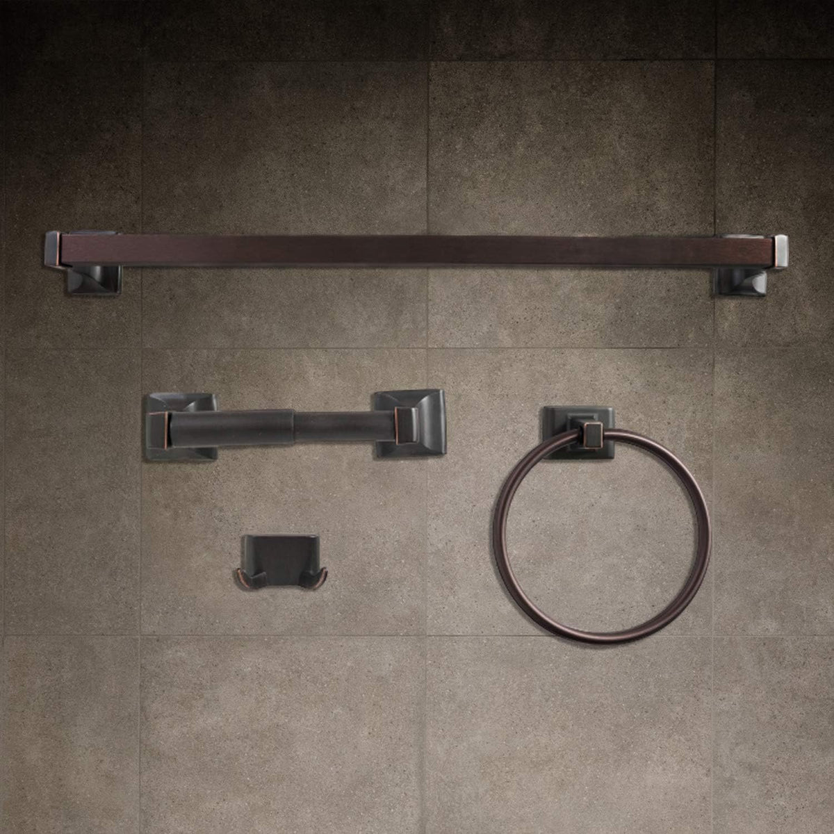 SENTO Oil Rubbed Bronze Toilet Paper Holder Wall Mount, Double Post Tissue Toilet Paper Holder, Easy Installation, Heavy Duty Metal, Oil Rubbed Bronze