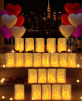 AceList Light Up Letters Luminary Bags Rose Petals and Candles Set Romantic Decorations Special Night for Anniversary, Proposal, Valentine’S Day Decorations