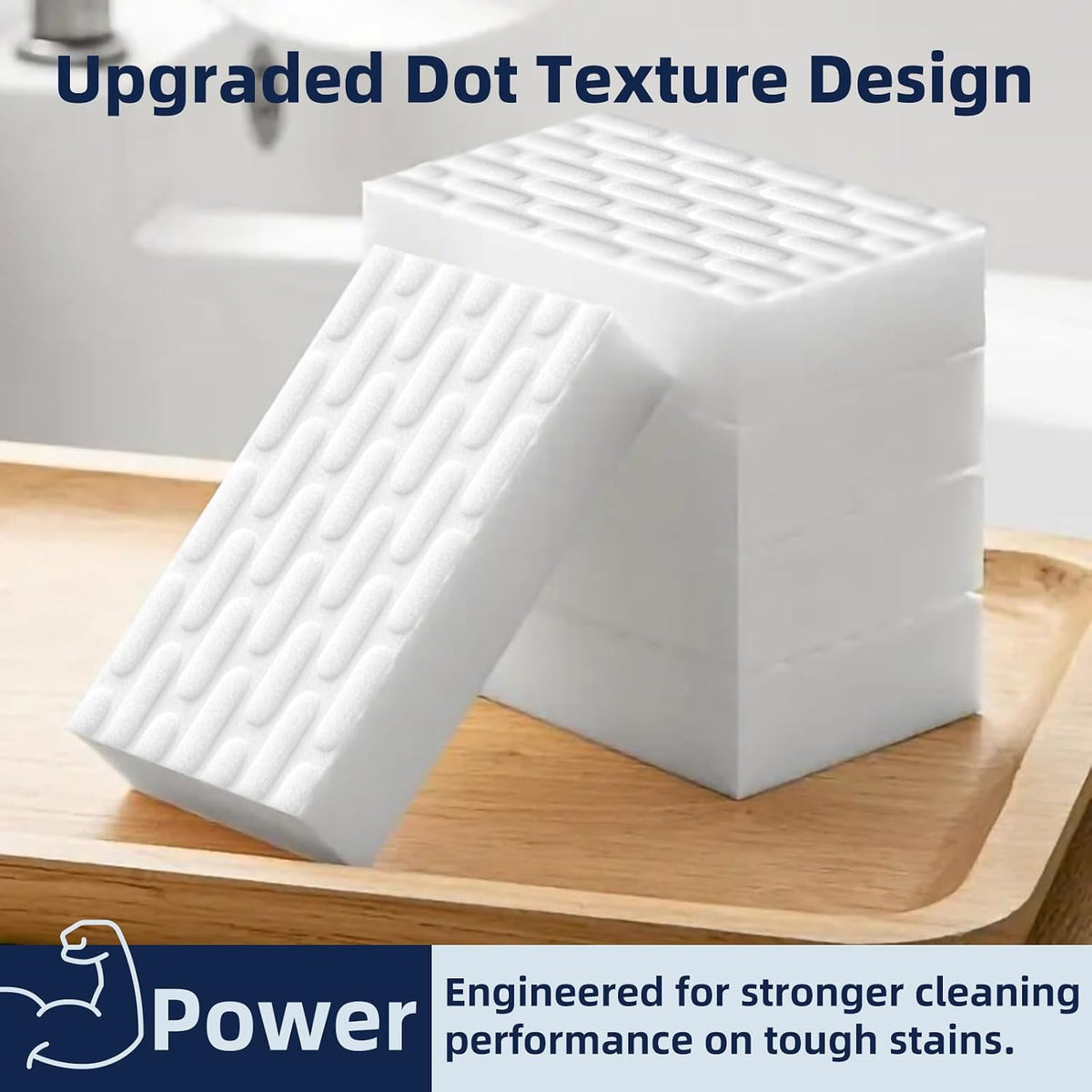 Magic Sponge Eraser, 2X Density Melamine Sponges for Cleaning, 10 Pcs in Bulk, Long Lasting Scrub Cleaning Pads for Kitchen, Bathroom, Furniture, Tub, Sink, Floors, Baseboard, Shoes, Wall
