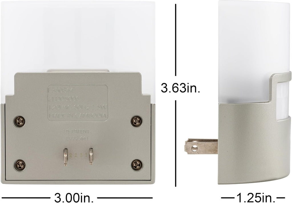 GE Plug in Night Light with Motion Sensor, 2 Pack, 40 Lumens