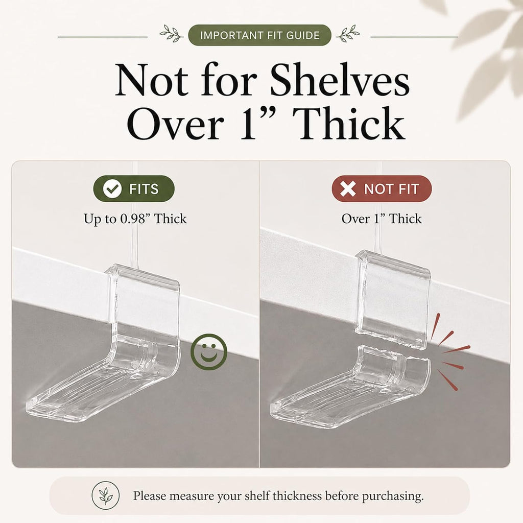 SortNStore Shelf Dividers Purse Organizer for Closet: Acrylic Clear 6 Pack