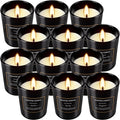 12 Pack Scented Black Candles Gift Set for Dad, Soy Wax Aromatherapy Candles for Home, 12 Masculine Fragrances, Gift from Daughter/Son for June Holiday, Stress Relief & Relaxation for Men