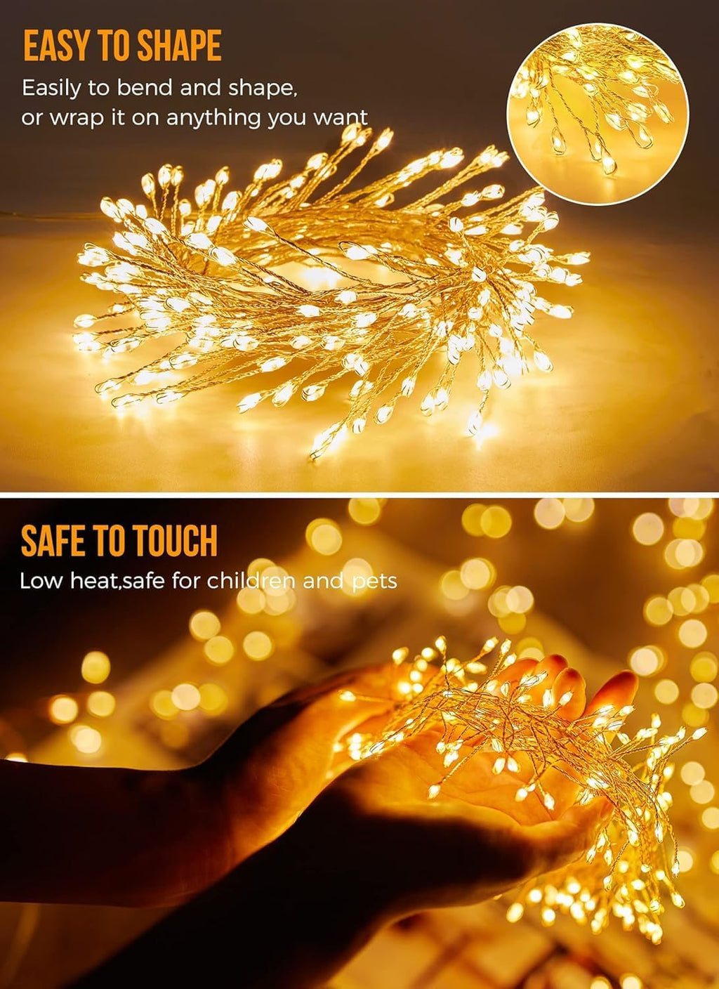 120 LED Solar Christmas Lights Outdoor Waterproof IP65, 10FT 8 Light Modes
