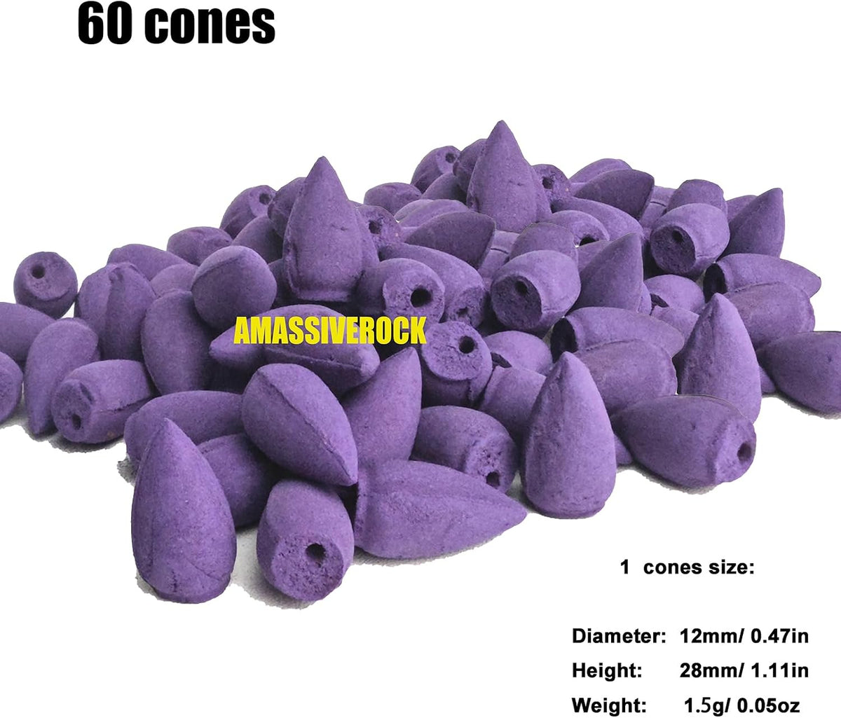 Lavender Incense Cones (60 Cones) Backflow Incense Cones Holder Natural Meditation Lavender Citronella Incense Cone Yoga Relaxing Home Decor Aromatherapy Fragrance Gift